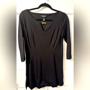 White House Black Market Black Tunic with Gold Detail S‎